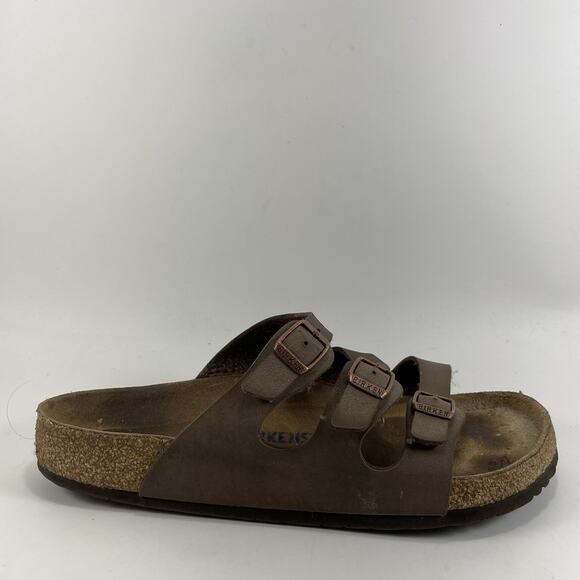 Birkenstock Florida Sandals Womens Size 42 US Size 11-11.5 Brown Leather Soft FB - Picture 1 of 10